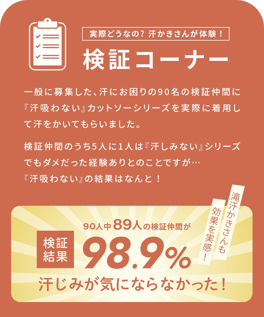 汗吸わないTシャツ［メンズ］